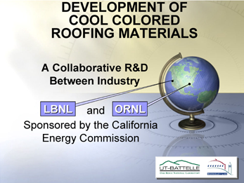 Development of Cool Colored Roofing Materials